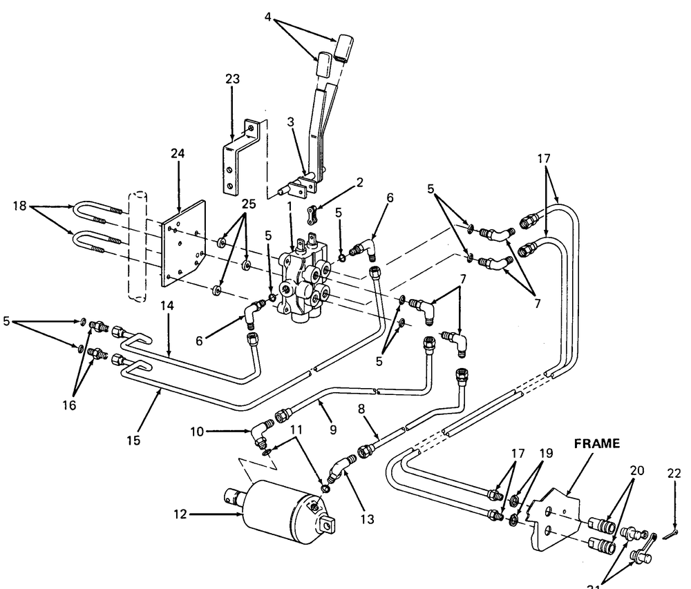 Hydraulic Lift Controls (1812) Diagram and Parts List for 1811 1812-756300-799999-146782100-146784100-147660100-147670100-147720100-148660100-148670100-149660100-149670100 Cub Cadet Lawn Tractor
